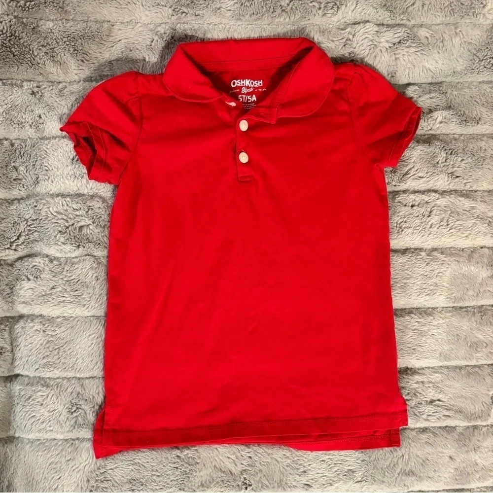 5T Osh Kosh B’Gosh Red Polo Shirt, Unisex